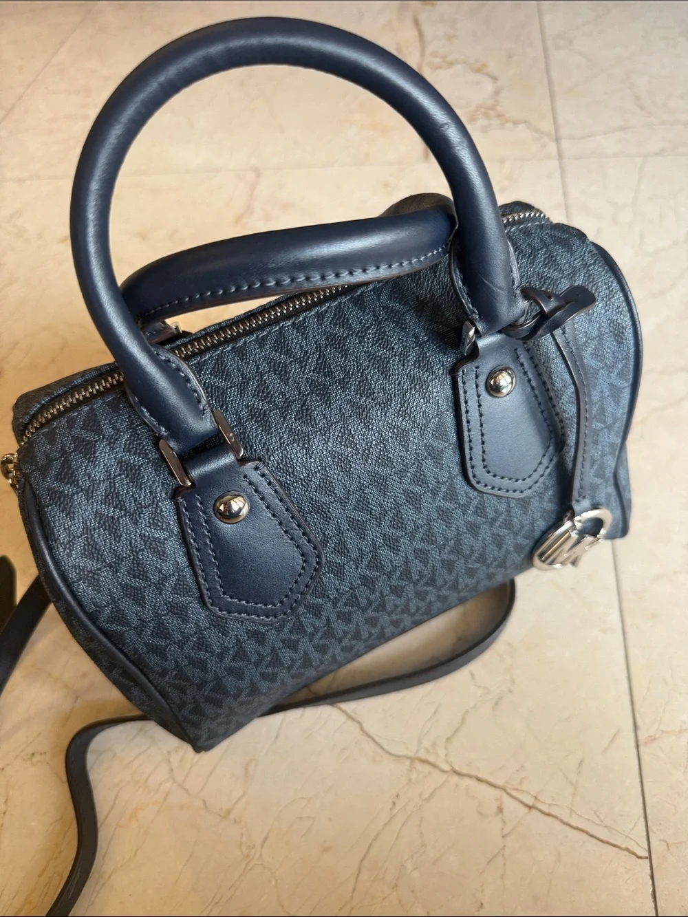 Michael Kors Navy Monogram Mini Satchel BRAND NEW